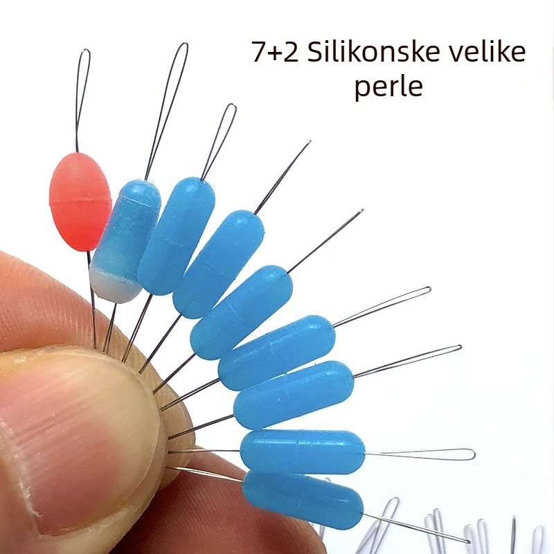 Velike silikonske anti-zamot koraljke 7+2, ravno cilindrične perle za ribarsku liniju, pribor za štap, Space Bead