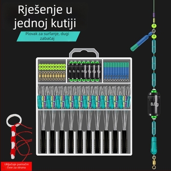 Set plutajućeg rig-a za obalni ribolov s perlama i dodacima za čvorove od pamuka