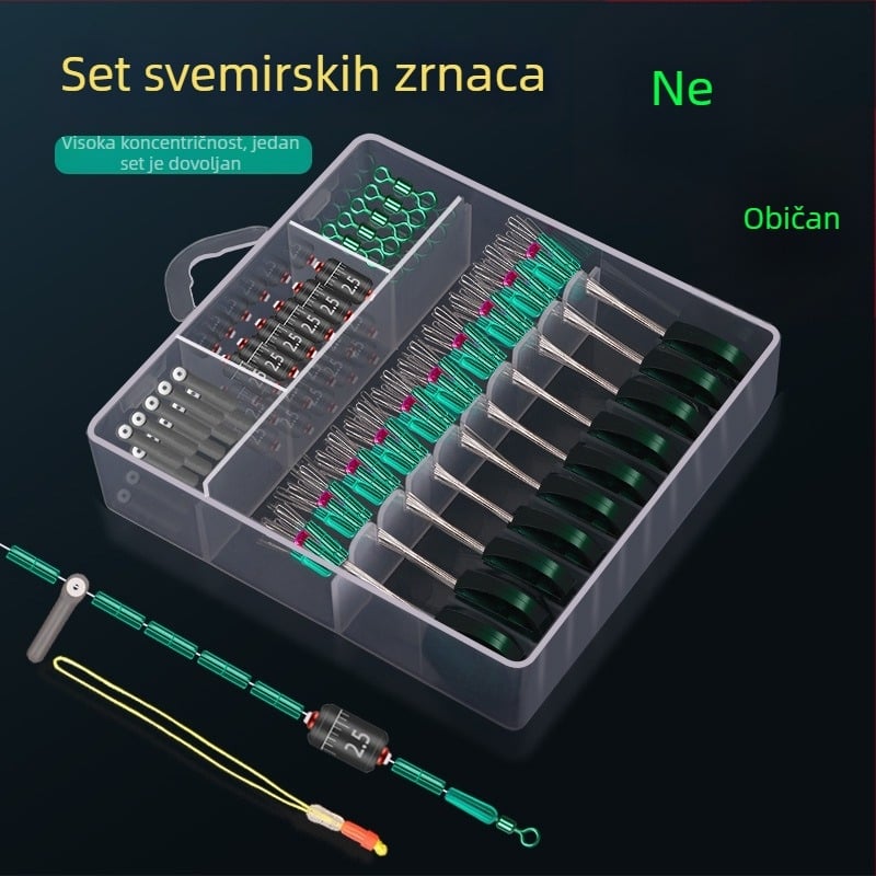 Set svemirskih zrna, posebna verzija, brzog potonuća s dvostrukim jezgrom, prsten u obliku osmine, PE najlonska linija za ribolov