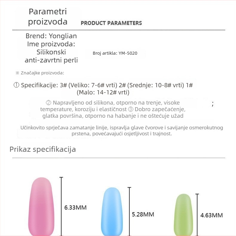 Yonglian Silikonski Anti-Zamrljanje Grah, Amerikanog Stila Okretni Razdjelnik, Space Bean Ribolovni Pribor YM-5020, Podrijetlo: Kina