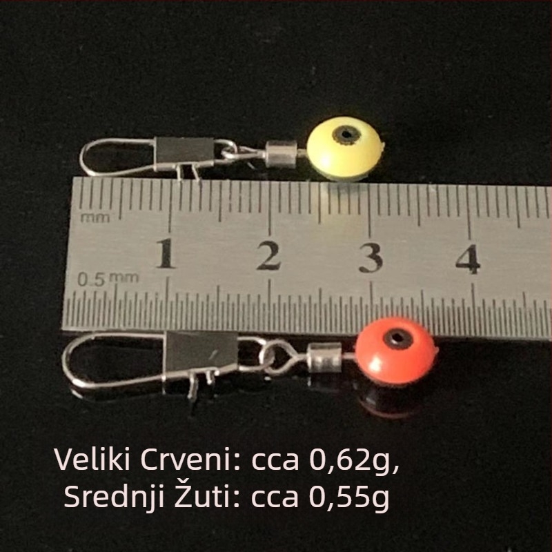 100 komada spojeva za morska zrna, svemirske perle, velike i srednje, žuta i crvena, ribolovni dodaci