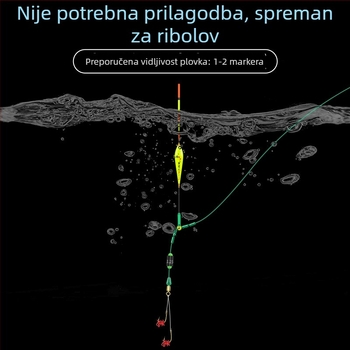Set glavne ribolovne linije s fiksnim plovkom bez podešavanja, zlatni umetak, dvostruka udica, potpuno složen i spreman za upotrebu