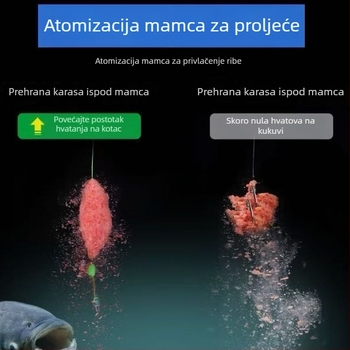 Set linije za ribolov grass carp, plivajuća PE linija s kuglastim plovanjem, 100 m, jedan udica, dugi domet bacanja