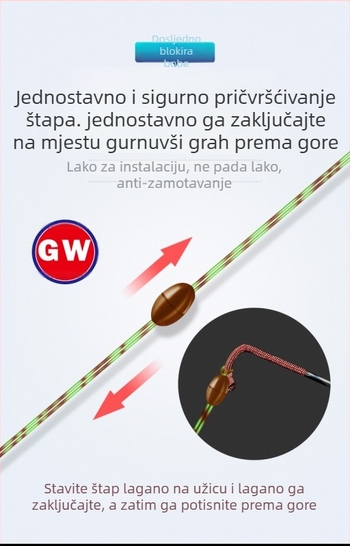 GW/Guangwei glavna linija za ribolov s točkastim uzorkom – komplet spreman za upotrebu, najlon, visoka napetost