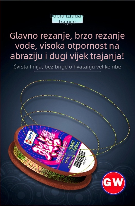 GW/Guangwei glavna linija za ribolov s točkastim uzorkom – komplet spreman za upotrebu, najlon, visoka napetost
