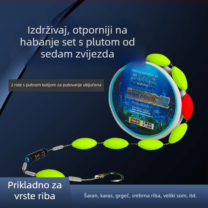 Set glavne ribolovne linije s plovkom od sedam zvjezdica, gotov tradicionalni no-tune komplet; materijal: Dali horse line; mjesto ribolova: rijeka