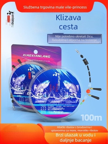 Ribolovni rig set s najlonskom glavnom linijom, 100 m, za ribolov uz rijeke i jezera