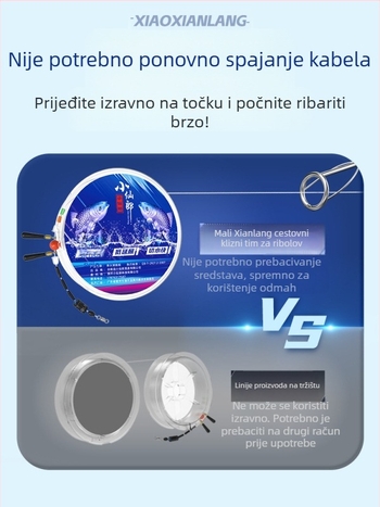 Ribolovni rig set s najlonskom glavnom linijom, 100 m, za ribolov uz rijeke i jezera