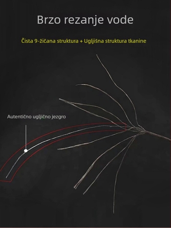 Ribolovno linijsko vlakno s karbonskim jezgrom, izuzetno snažno, PE linija, pakiranje 100 kom.