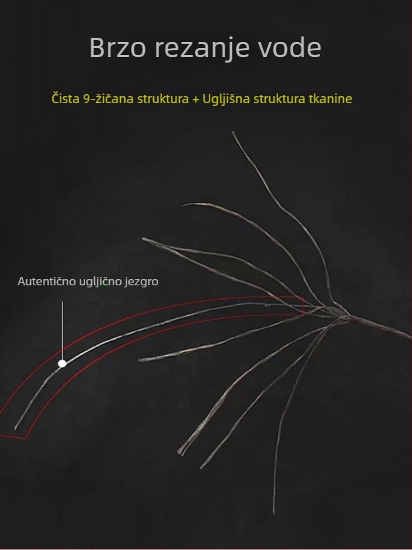 Ribolovno linijsko vlakno s karbonskim jezgrom, izuzetno snažno, PE linija, pakiranje 100 kom.