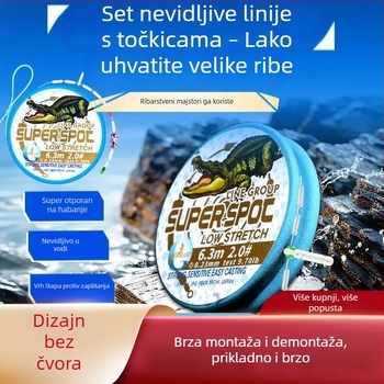 Set glavne linije za ribolov s motivom sirene i francuskih točkica, bez čvorova, unaprijed zavezan