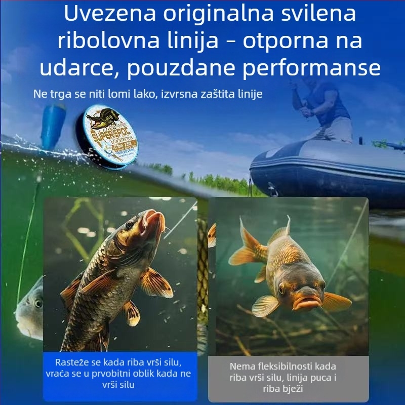 Set glavne linije za ribolov s motivom sirene i francuskih točkica, bez čvorova, unaprijed zavezan