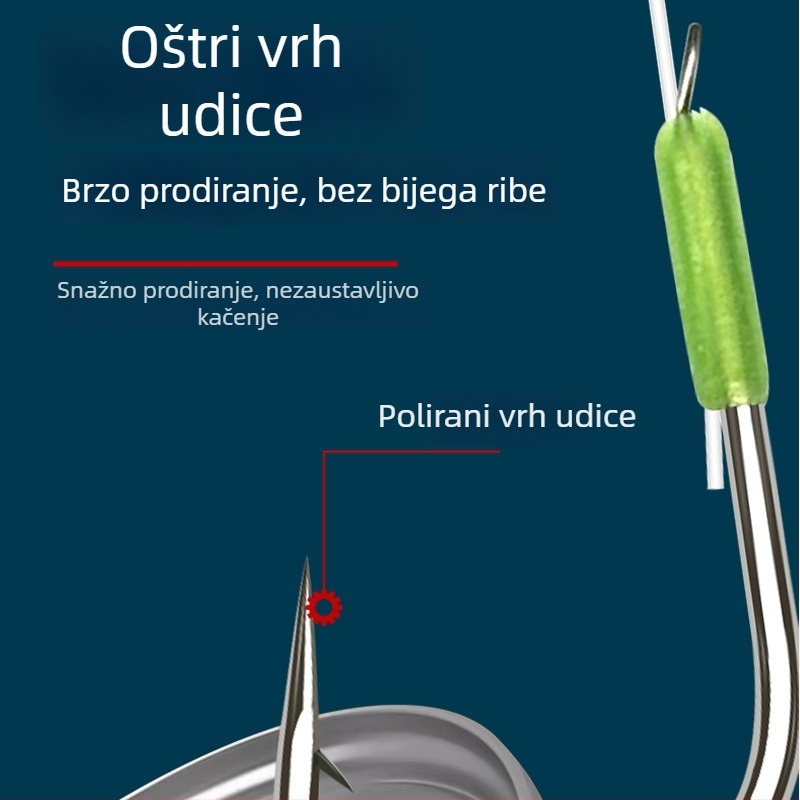 Gotov rig s dvostrukim udicama, bez čvora, za velike ribe i natjecateljski ribolov