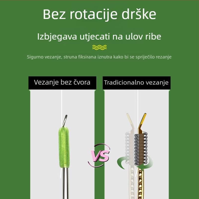 Gotov rig s dvostrukim udicama, bez čvora, za velike ribe i natjecateljski ribolov