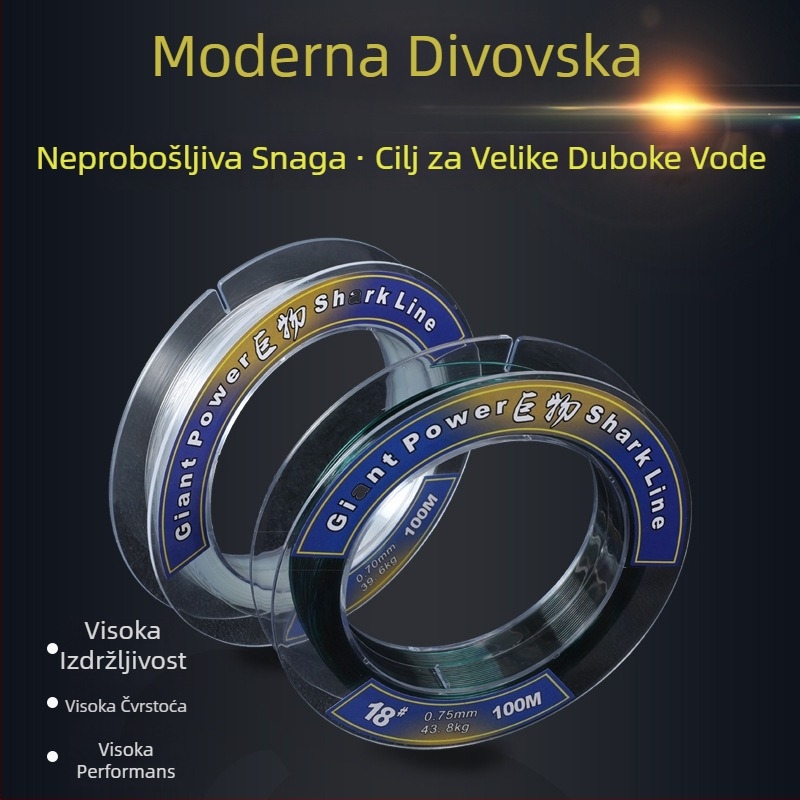 Glavna ribolovna linija — najlon, duljina 100 m, nosivost 30 kg, 5 komada u kutiji