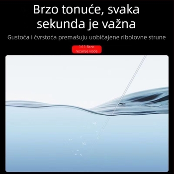 Glavna linija za velike ribe s nizom perlica, lagano ojačana, otporna na zaplitanje, namijenjena ribolovu u crnim jamama