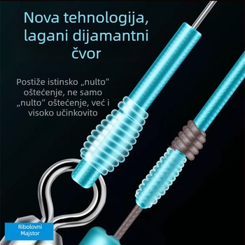 Najlonska glavna linija za pecanje u tamnim jamama, set dužine 3,6 m, s integriranim olovnim utegom i ojačanim dijamantnim čvorom