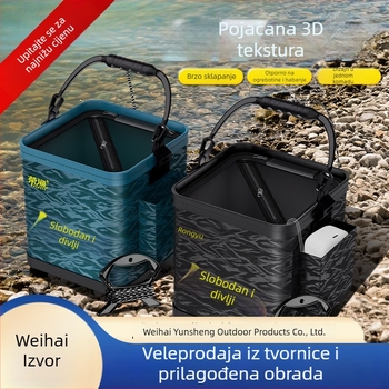 Prijenosni sklopivi spremnik vode za žive ribe, EVA materijal, vanjski ribolov