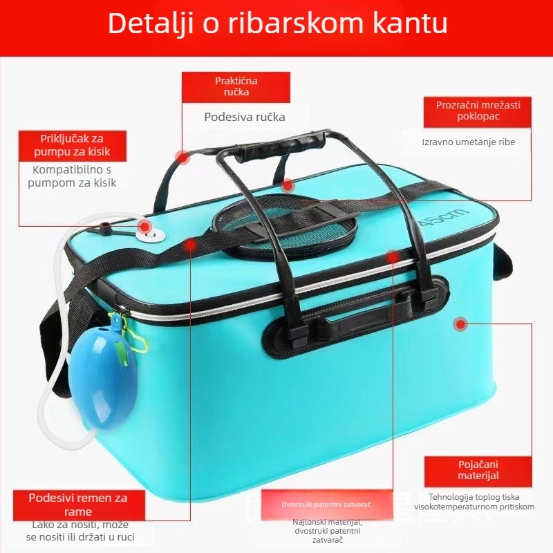 Koš za žive ribe sa sklopivim EVA dizajnom, ojačan i višestruke namjene (Materijal: EVA; Bruto težina: 1)