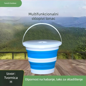 Sklopiva kanta za žive ribe s poklopcem, za vanjski ribolov, velika kapaciteta, od polipropilena (PP)
