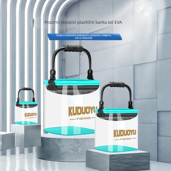 Prozirna sklopiva kanta za žive ribe, EVA materijal, bruto težina 0,2 kg