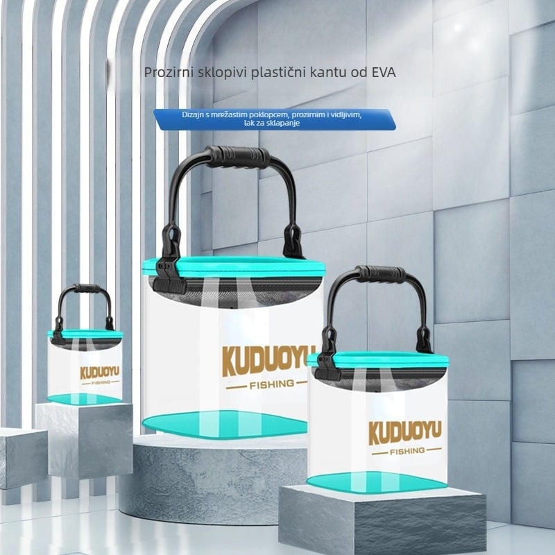 Prozirna sklopiva kanta za žive ribe, EVA materijal, bruto težina 0,2 kg