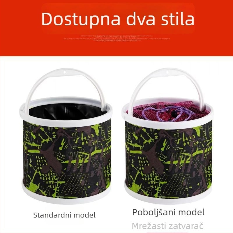 Sklopiva ribarska kanta s mrežom protiv skakanja, platnena kanta za vanjsku upotrebu i za automobil