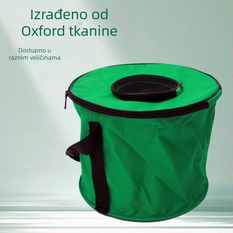 Sklopiva kanta za ribolov za žive ribe, okruglog oblika, Oxford tkanina