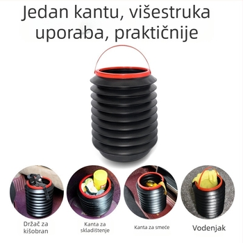 Plastična kanta za prtljažnik automobila, sklopiva okrugla s ručkom