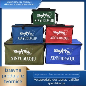 Platnena kutija za ribolov s poklopcem, prijenosna kutija za žive ribe, kapacitet ispod 9 L