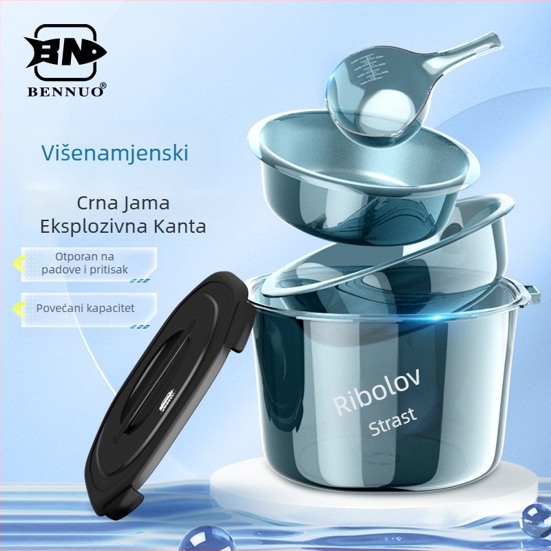 Velika višenamjenska kanta za mamce s poklopom i sjedalom, za ribolov karpa