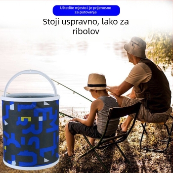 Sklopiva kanta za ribolov s užetom i mrežom protiv skokova