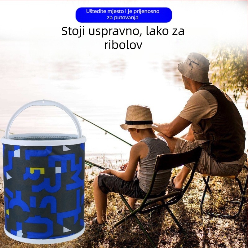 Sklopiva kanta za ribolov s užetom i mrežom protiv skokova