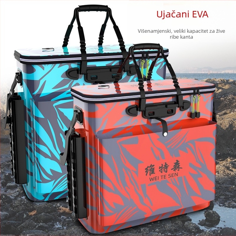 Koš za živu ribu sa sklopivom torbom za opremu — EVA konstrukcija, višenamjenski dizajn