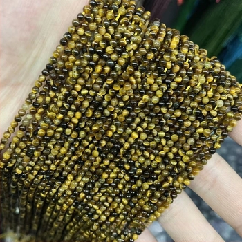 Prirodne okrugle perle od tigrovog oka, razasute za DIY nakit, polirane; Materijal: tigrovo oko; Obrada: rezanje, brušenje, poliranje; Stil: priroda