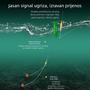 Qianli 25 cm kratka vodilica s dvostrukim kukama, već vezana, zlatne i crvene navlake