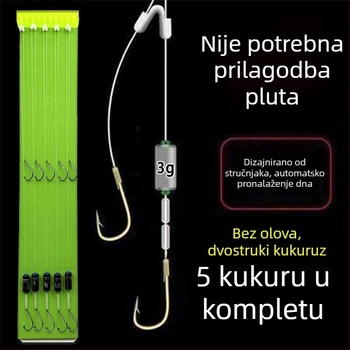 Ise-Nomi zlatna kapica s olovnom glavom i dvostrukim udicama – komplet za ribolov za divlji ribolov, automatsko pronalaženje dna