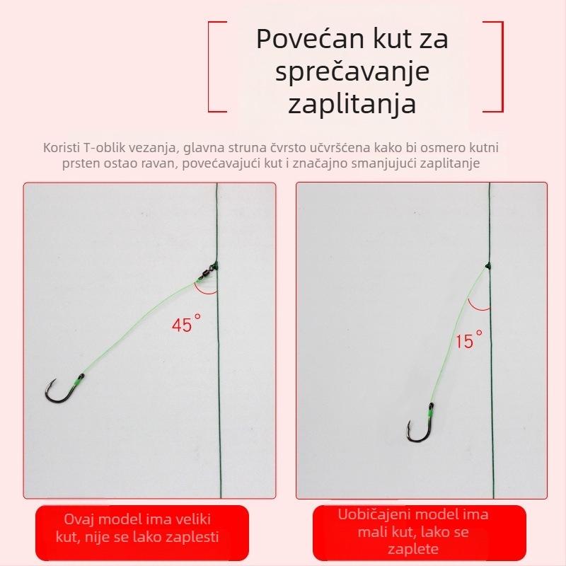 Bojiang Set protiv zaplitanja za morski ribolov s velikim udicama i linijom