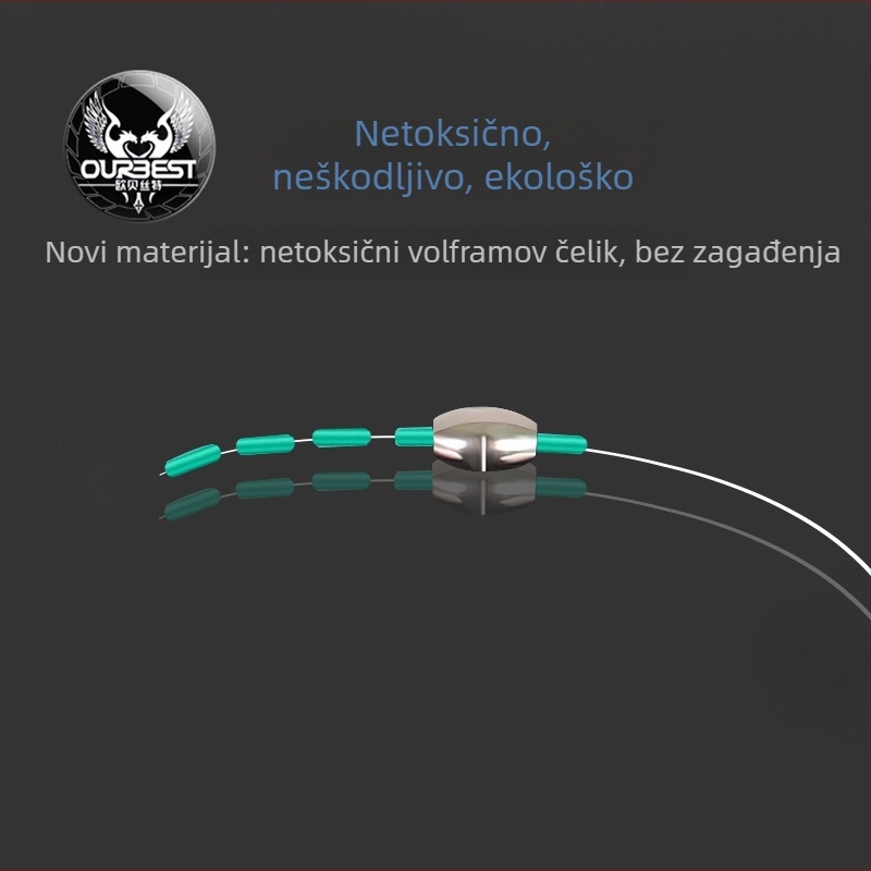 Set težišta za ribolov od volfram čelika sa šupljim jezgrom, prilagodljive težine za morski raft ribolov