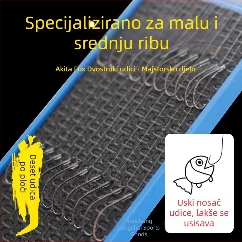 Akita Fox Line set s dvostrukim udicama, ručno vezan, gotov komplet za ribolov