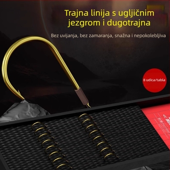 Set udica za ribolov s karbonskim jezgrom i dvostrukim udicama, protiv zaplitanja, gotov i ručno vezan