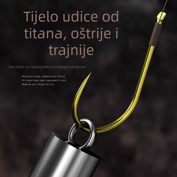 Set udica za ribolov s karbonskim jezgrom i dvostrukim udicama, protiv zaplitanja, gotov i ručno vezan