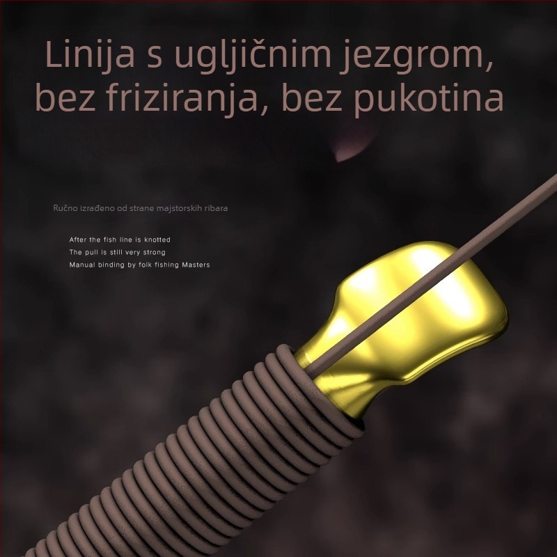 Set udica za ribolov s karbonskim jezgrom i dvostrukim udicama, protiv zaplitanja, gotov i ručno vezan