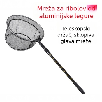 Set aluminijskog teleskopskog štapa za mrežu za ribolov sa sklopnom glavom mreže