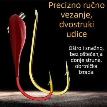Set dvostrukih udica za podliniju, udice za pecanje i oprema