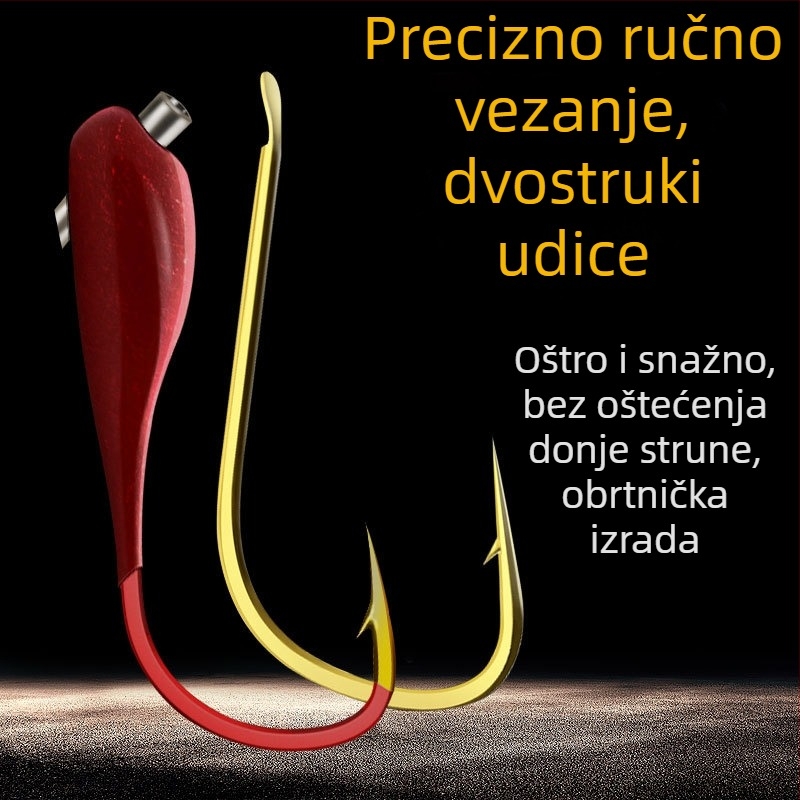 Set dvostrukih udica za podliniju, udice za pecanje i oprema