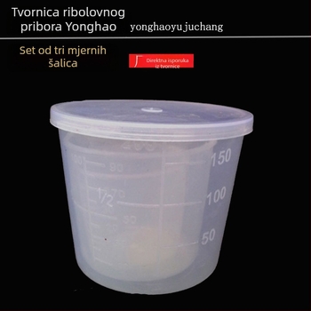 Trodijelni plastični set mjernih čašica za ribolov, za mamac i mjerenje