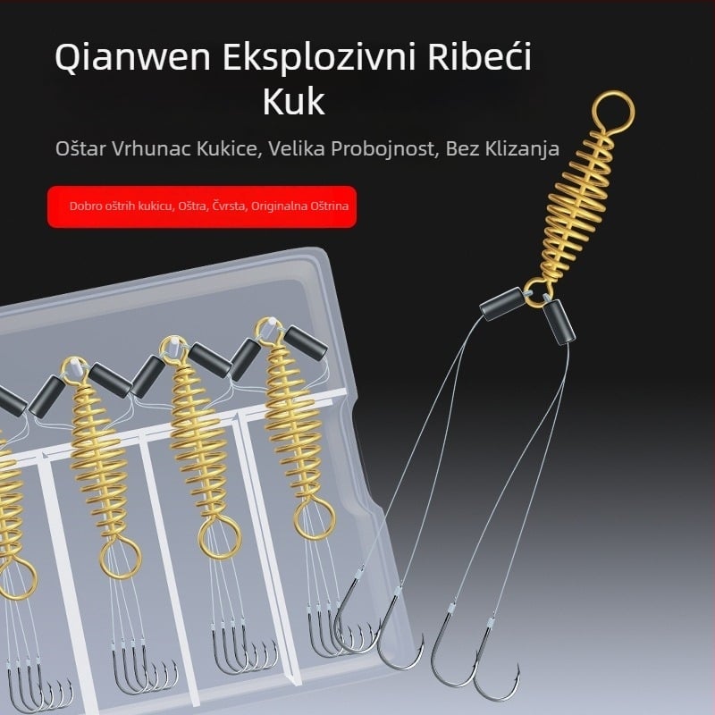 Eksplozivna opružna udica za ribolov, anti-zamotavanje, marka Yuting, model Qianyou spring explosion hook, udica za ribolov