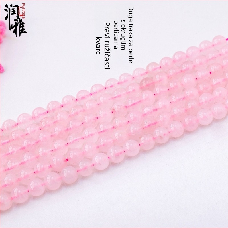 Prirodne hibiskus ružičaste kristalne perle, A-klase slobodne perle, polu završeni dugi niz, za DIY nakit, dizajn breskvinog cvijeta