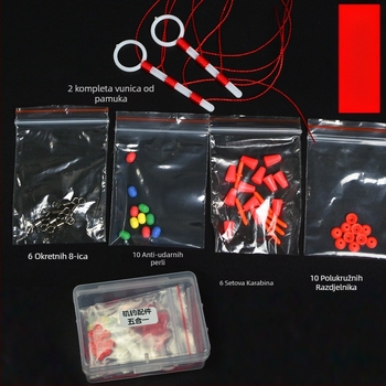Set pribora za rock fishing – 5-u-1 oprema, komplet linije za morski ribolov, mali dodaci; Marka: Crossing High; Materijal: Plastika